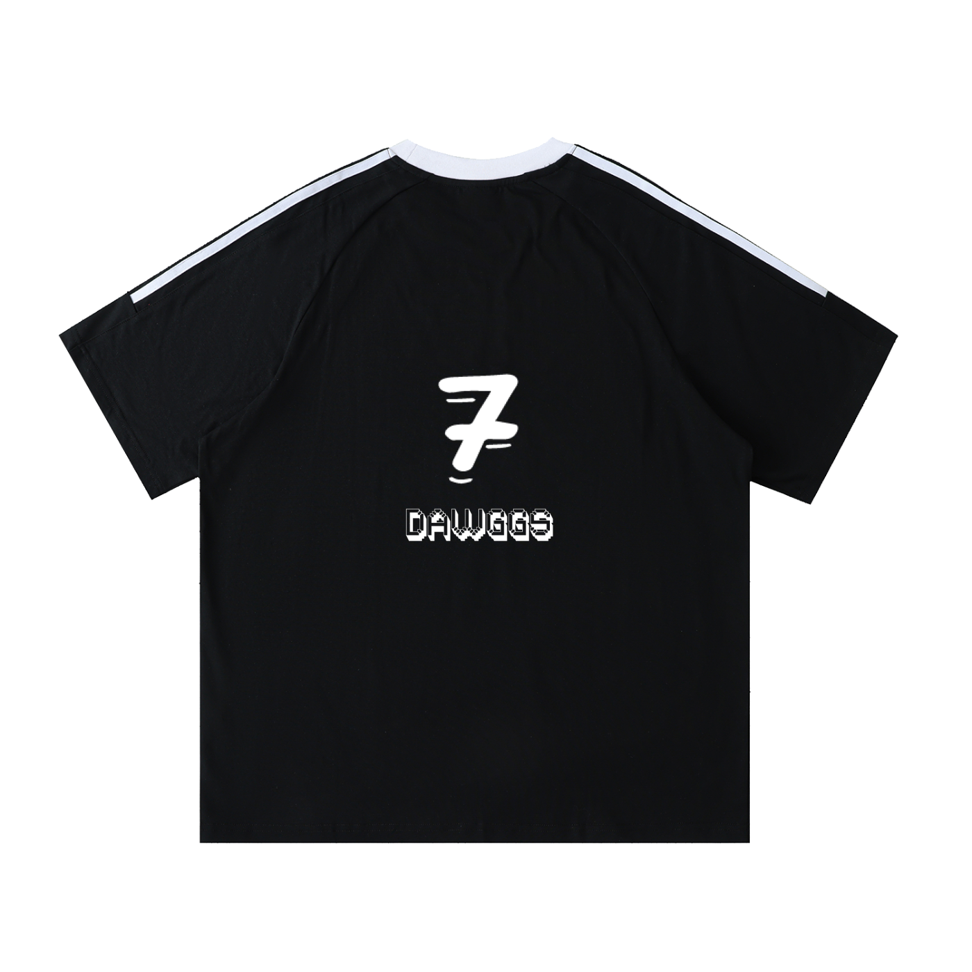 Contrast Tape Crewneck Cotton T-Shirt