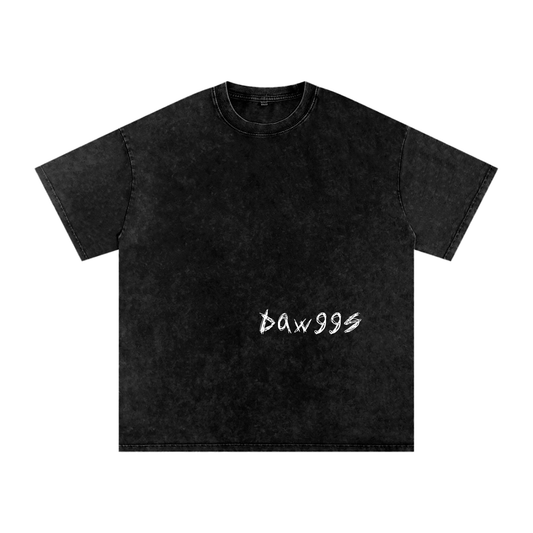 Snow Washed Oversized Cotton T-Shirt